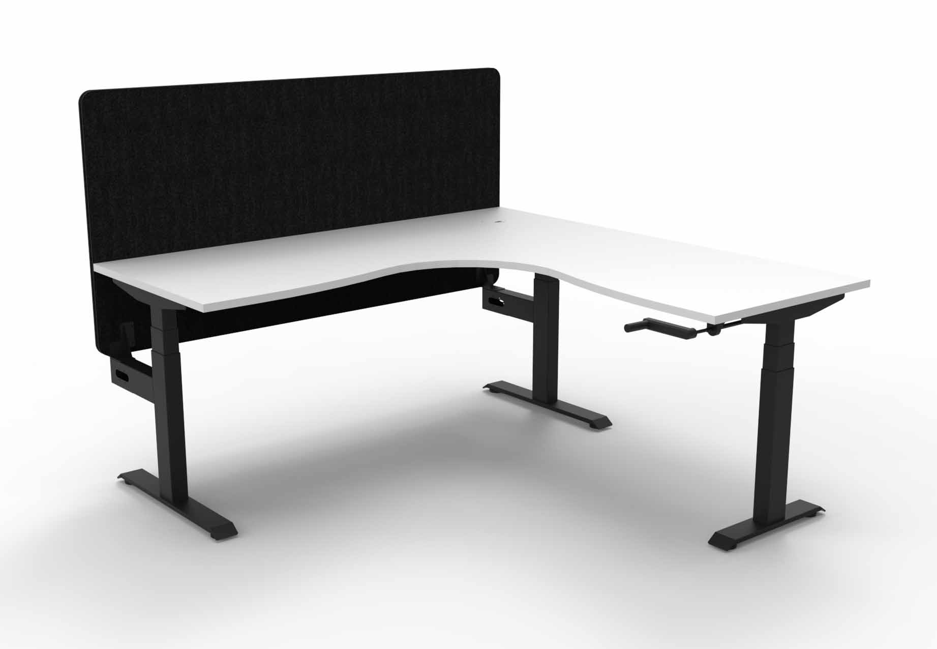 Boost Crank Manual Sit-Stand Corner Workstation-with Eco Screen